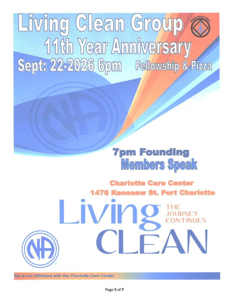 Living Clean Group 11th Anniversary Flyer